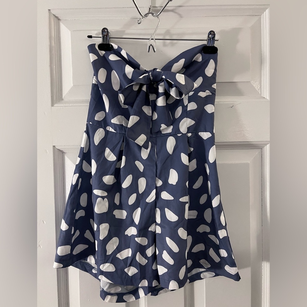 SweatyRocks Strapless Romper with bow